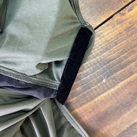 Lauren Ralph Lauren High-Neck One-Piece Olive Green Ruched Women's 16 - Picture 10 of 13